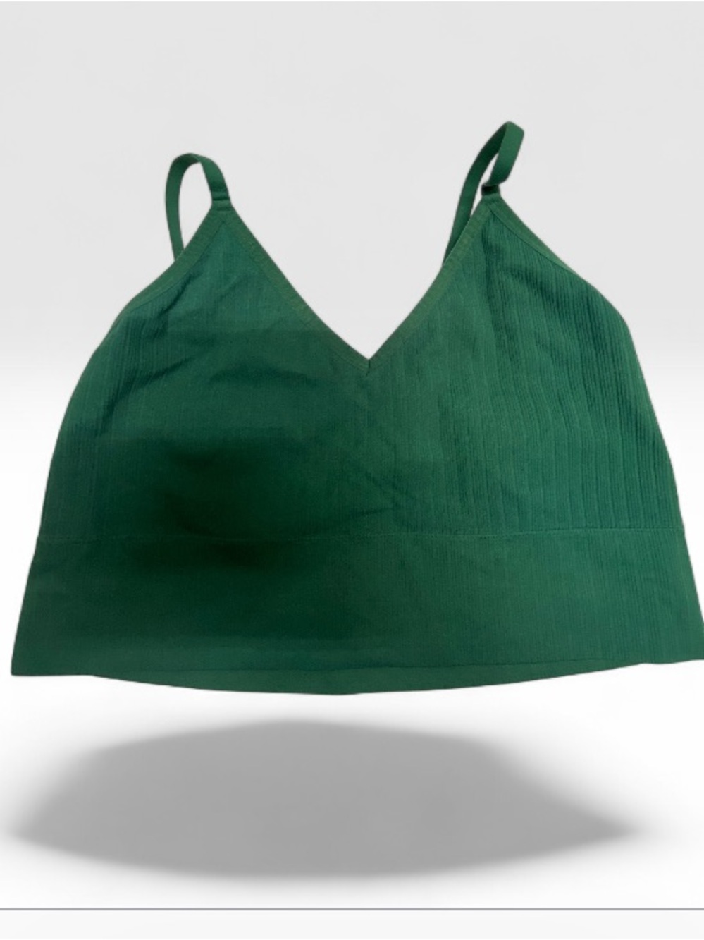 Auden XXL seamless sports bra Green Ribbed Bralette